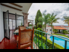 room patio, pool below